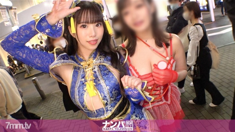 GANA-2612 【澀谷萬聖節2021】雙人cosplay美女成功挑中！身著情色旗袍的修長美腿妹，攻防兼備的多面手！擺弄乳頭的技巧也是oma ● Ko 的敏感度也很完美！-jku