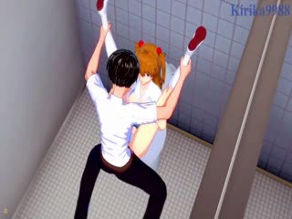 【3D】明日香兰利苍和真司在学校浴室里做爱