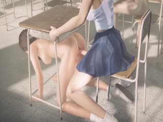 【3D】女孩在公共教室做愛